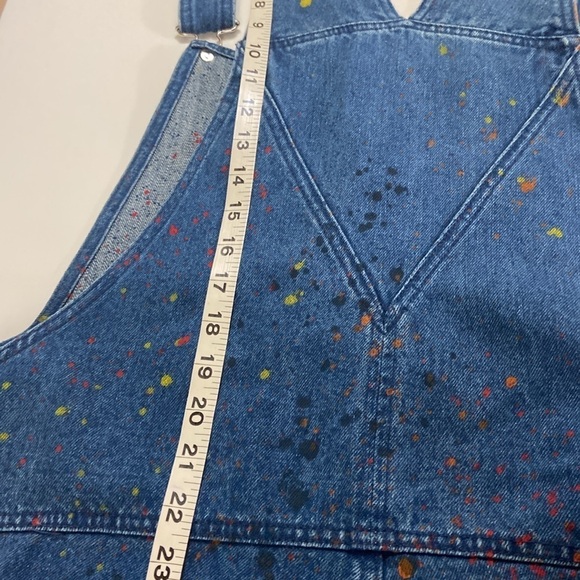 APC PAINT SPLATTERED DUNGAREE, WITH ADJUSTABLE STRAPS. WAIST-41,HIP-45 - Picture 6 of 16